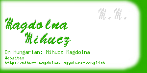 magdolna mihucz business card